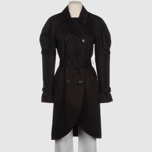 NWT! RUNWAY! Viktor & Rolf Buckled Trench Coat  Size IT 42 BLACK  Italy
